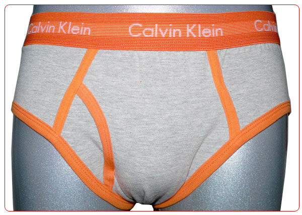 Slips Calvin Klein Hombre 365 Naranja Gris